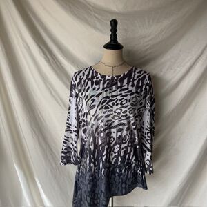Jess & Jane Y2k Cheetah/Leopard Print Blouse